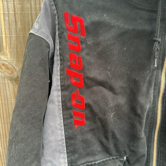 Vintage Snap-On Mens Heavyweight Canvas Workwear Jacket Black/Grey Size XL - Picture 2 of 15